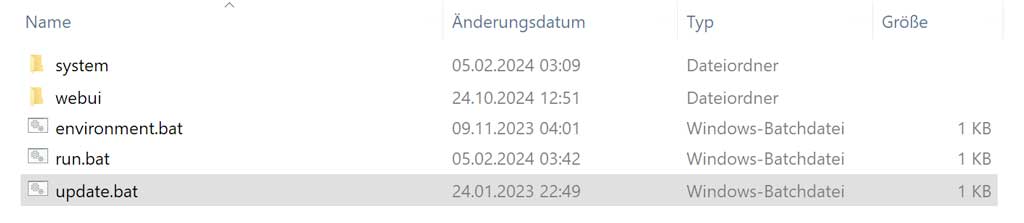 Forge Update starten