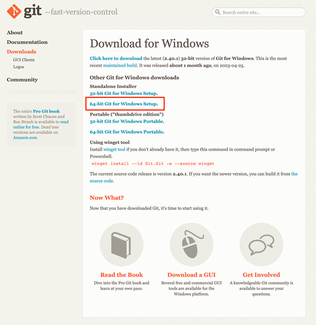 git 64-bit Windows-Installer herunterladen