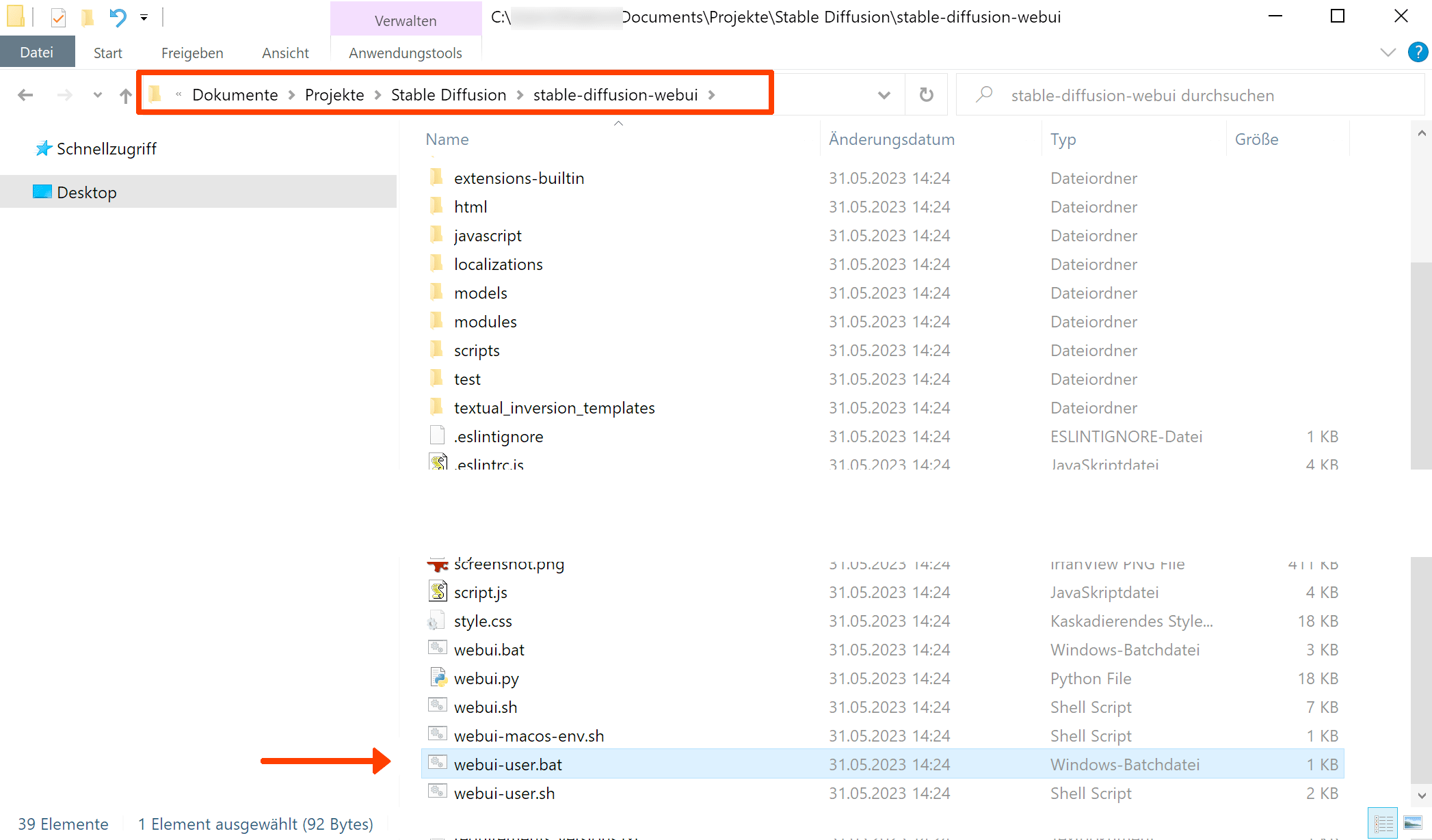 Automatic1111 webui_user.bat finden