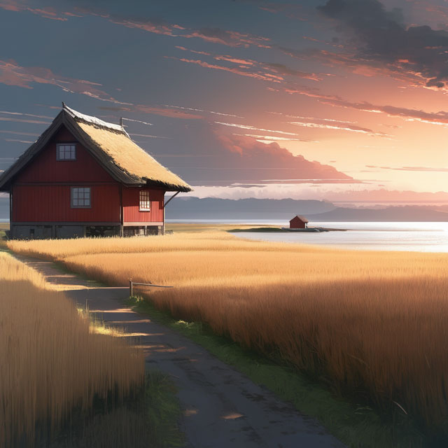 Prompt of a house in the style of Makoto Shinkai